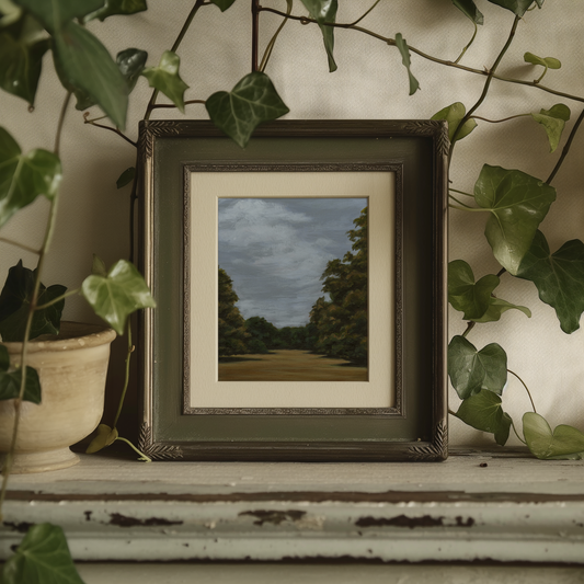 Moody Forest Landscape Painting Fine Art Print