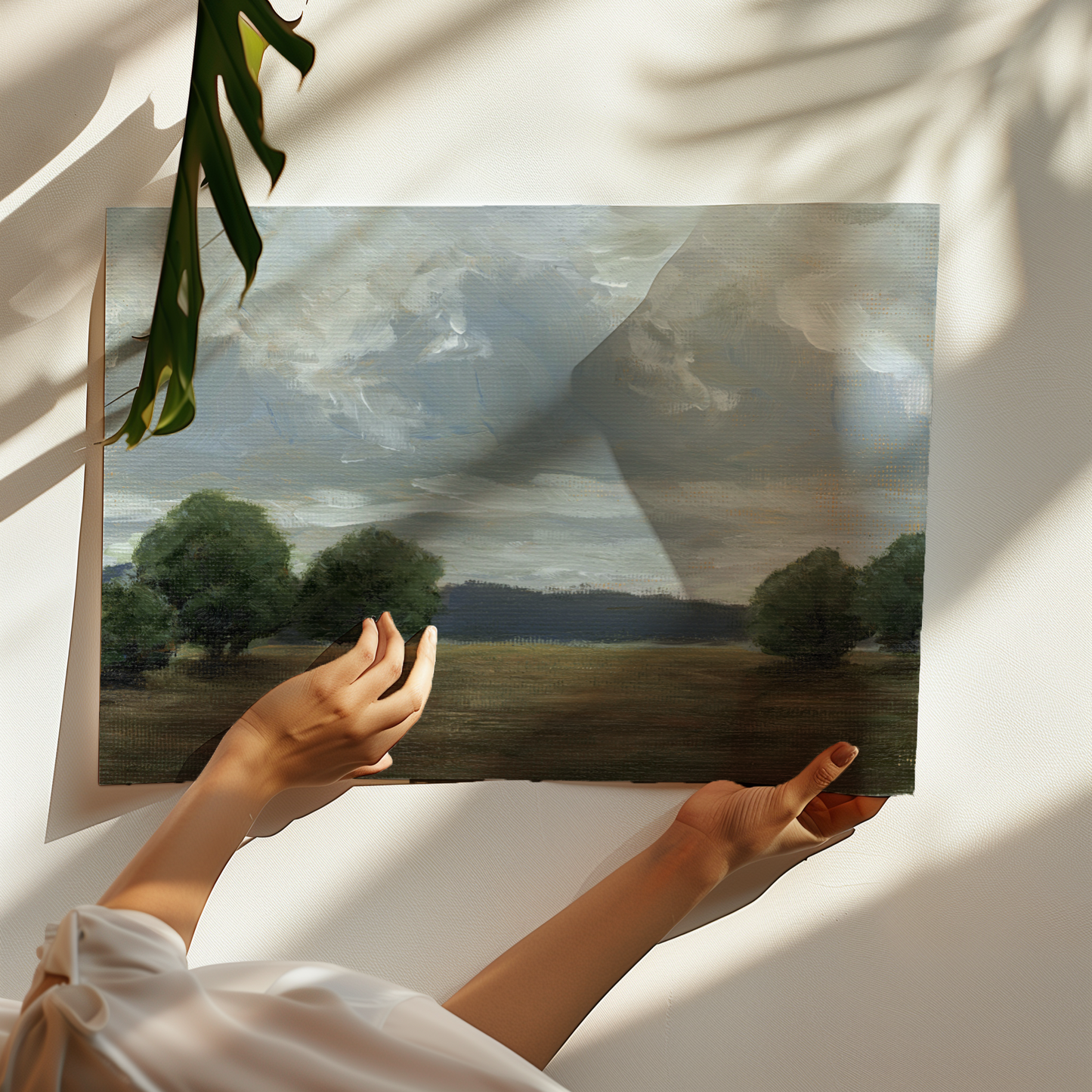 Moody Storm Clouds Landscape Painting Fine Art Print