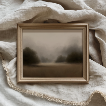 Misty Forest Landscape Painting Fine Art Print