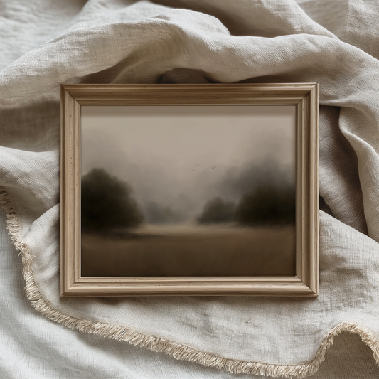 Misty Forest Landscape Painting Fine Art Print