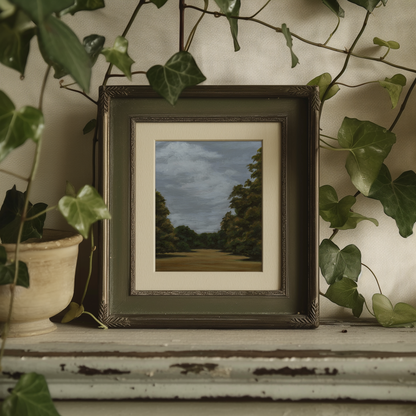 Moody Forest Landscape Painting Fine Art Print