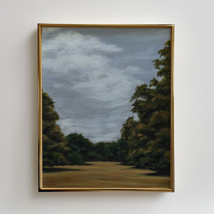 Moody Forest Landscape Painting Fine Art Print